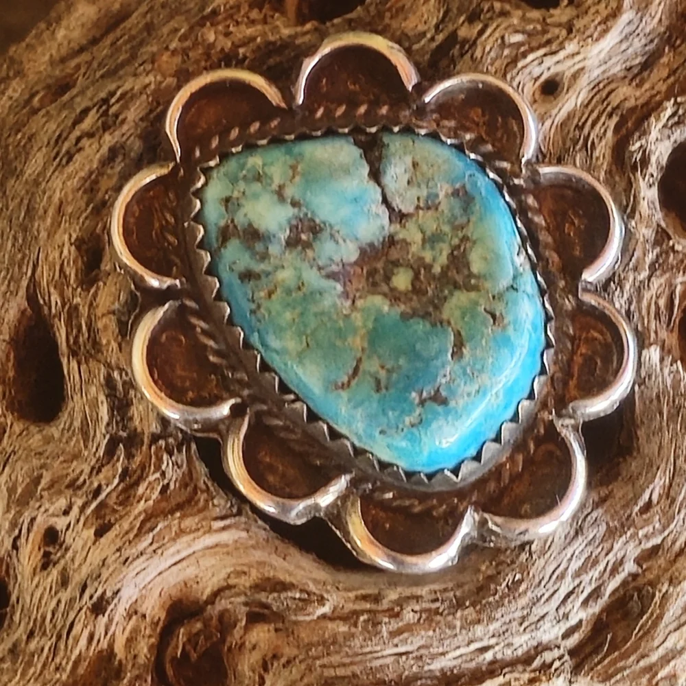 Sterling Silver Vintage TURQUOISE ring - Picture 9 of 17